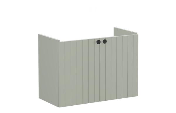 VitrA Root Groove 80cm 2 Door Wall Hung Slim Washbasin Unit - Matt Retro Green